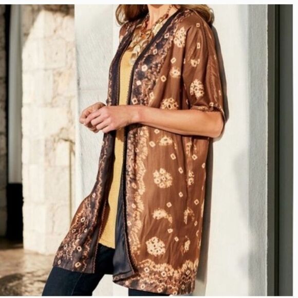 Soft Surroundings Radiant Splendor Topper Kimono duster Size‎ LP Petite boho - Picture 1 of 7